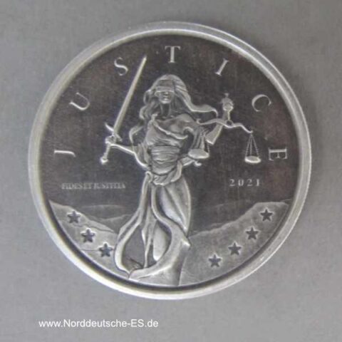 Gibraltar 1 oz Silber Antik Finish Lady Justice 1 Pound 2021