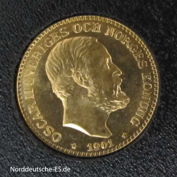 Schweden 10 Kronen Gold 1901 Oscar II - 10 Goldkronen König Oskar II