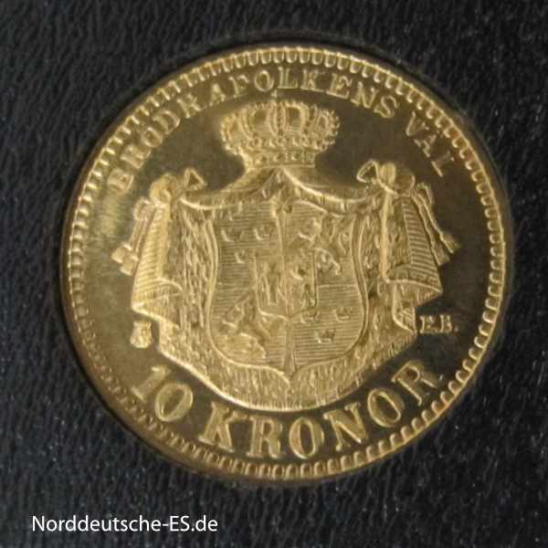 Schweden 10 Kronen Gold 1901 Oscar II - 10 Goldkronen König Oskar II