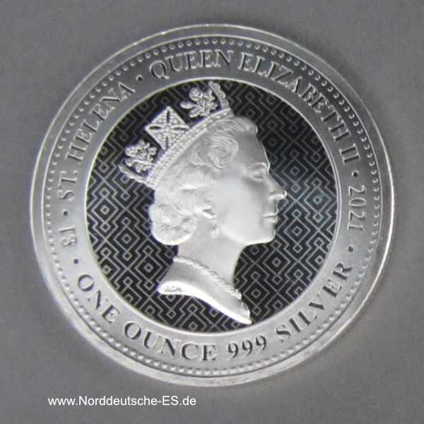 St. Helena 1 oz Silber The Queens Virtues Victory 2021