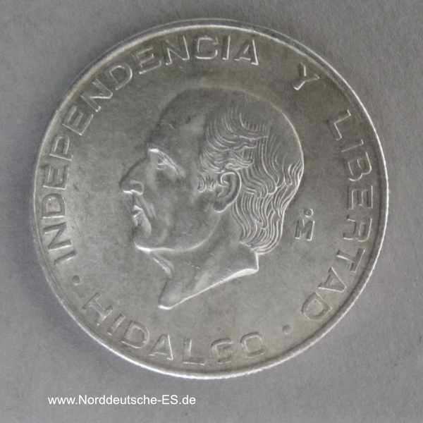 Mexiko 5 Pesos Silber Hidalgo 1956