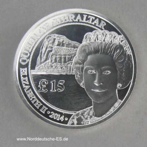 Gibraltar 1 oz Silber Queen of Gibraltar 15 Pfund 2014