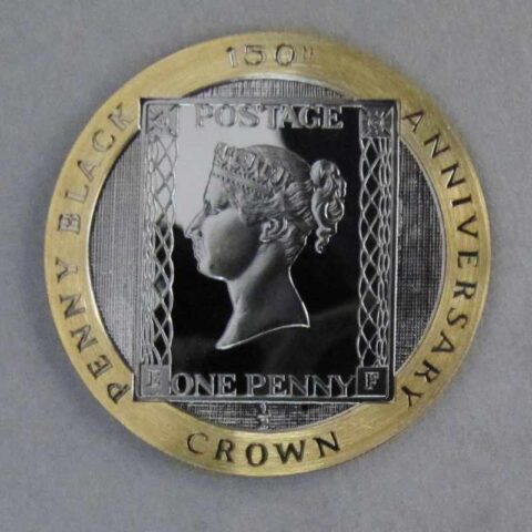 Isle Of Man 1990 Gold Crown, 150th Anniversary of Penny Black Stamp