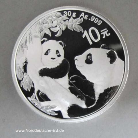 China Panda 10 Yuan 30g Silber 2021