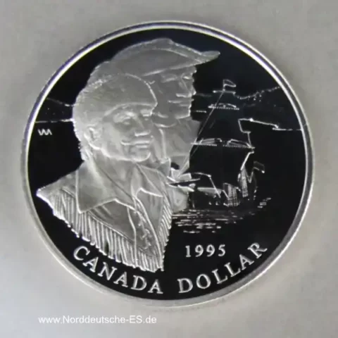 Kanada 1 Dollar 325 Jahre Hudson Bay 1995 Silber