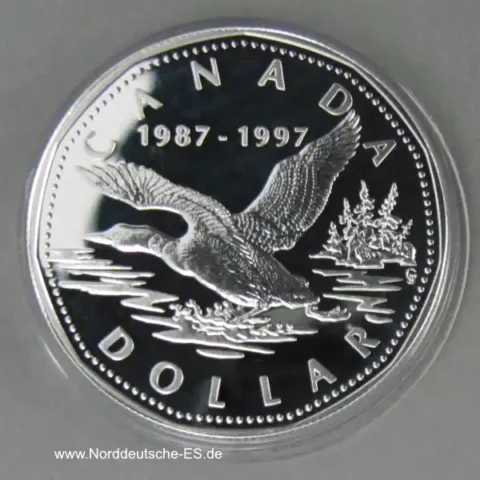 Kanada 1 Dollar Silber 10 Jahre Loon Dollar 1997 PP