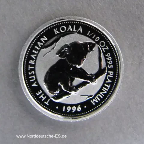 Australien Koala 1/10 oz Platin 15 Dollars 1996