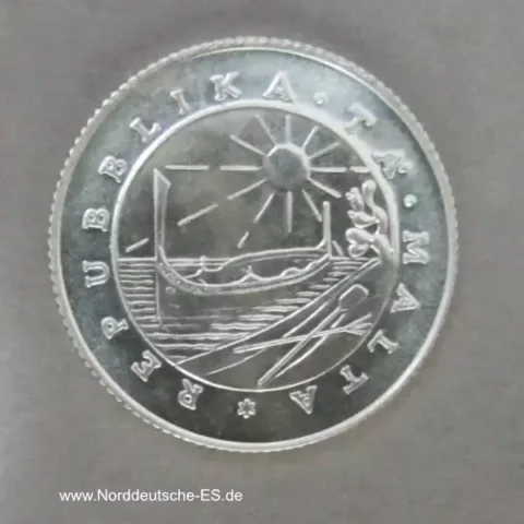 Malta 1 Lira Silbermünze 1979 Evakuierung der britischen Streitkräfte